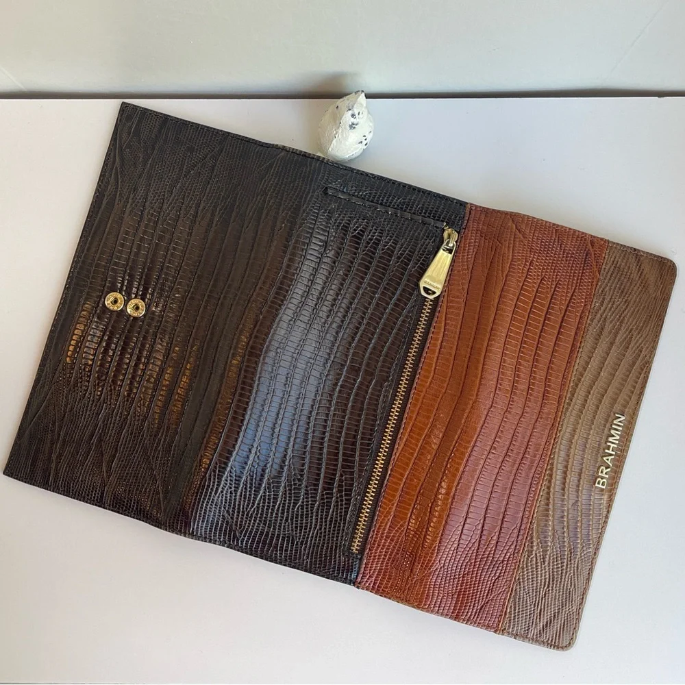 Brahmin Vintage Italian Leather Trifold Wallet